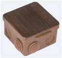 EKF plc-kmr-030-031-t Коробка распаячная КМР-030-031 с крышкой (83х83х54) 7 мембранных вводов тёмное дерево IP54 PROxima
