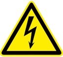 Знак пластик "Опасность поражения электрическим током" (Молния) W08 (100х100мм.) PROxima
