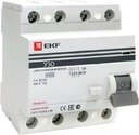 EKF elcb-4-32-100-em-pro Устройство защитного отключения УЗО ВД-100 4P 32А/100мА (электромеханическое) PROxima