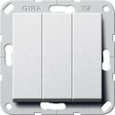 Gira System55 284426 Кнопка Н.О. трехклавишная (10 А, под рамку, скрытая установка, алюминий)