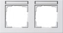 Gira E2 109229 Рамка 2-постовая (горизонтальная, поле для надписи, белая глянцевая)