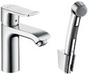 Hansgrohe Metris 31285000 Смеситель для раковины (3/8", однозахватный, с д/к, 5 л/мин, с гигиен. душем)