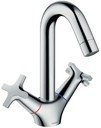 Hansgrohe Logis Classic 71270000 Смеситель для раковины (3/8", двухзахватный, с д/к, 5 л/мин, поворотный излив)