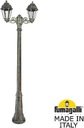 Fumagalli Gigi Bisso/Saba 2L K22.156.S20.BXF1R Светильник садовый с 2 фонарями 2100 мм (корпус античная бронза, плафон прозрачный)
