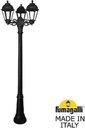 Fumagalli Gigi Bisso/Saba 3L K22.156.S30.AXF1R Светильник садовый с 3 фонарями 2100 мм (корпус черный, плафон прозрачный)