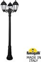 Fumagalli Gigi Bisso/Saba 3L K22.156.S30.AYF1R Светильник садовый с 3 фонарями 2100 мм (корпус черный, плафон опал)