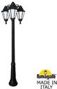 Fumagalli Ricu Bisso/Rut 3L E26.157.S30.AYF1RDN Светильник садовый с 3 фонарями 2100 мм (корпус черный, плафон опал)