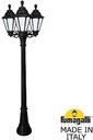 Fumagalli Artu Bisso/Rut 3L E26.158.S30.AYF1R Светильник садовый с 3 фонарями 2000 мм (корпус черный, плафон опал)