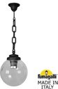 Fumagalli Sichem/G250 G25.120.000.AXE27 Подвесной светильник на цепочке с 1 фонарем 700 мм (корпус черный, плафон прозрачный)