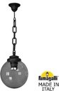 Fumagalli Sichem/G250 G25.120.000.AZE27 Подвесной светильник на цепочке с 1 фонарем 700 мм (корпус черный, плафон дымчатый)