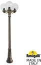 Fumagalli Gigi Bisso/G250 3L G25.156.S30.BXE27 Светильник садовый с 3 фонарями 2200 мм (корпус античная бронза, плафон прозрачный)