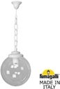 Fumagalli Sichem/G300 G30.120.000.WXE27 Подвесной светильник на цепочке с 1 фонарем 750 мм (корпус белый, плафон прозрачный)