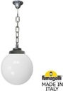 Fumagalli Sichem/G300 G30.120.000.BYE27 Подвесной светильник на цепочке с 1 фонарем 750 мм (корпус античная бронза, плафон опал)