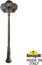 Fumagalli Ricu Bisso/G300 3L G30.157.S30.BZE27 Светильник садовый с 3 фонарями 2400 мм (корпус античная бронза, плафон дымчатый)