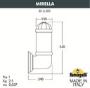 Fumagalli Mirella D15.505.000.WXE27 Светильник уличный настенный с 1 фонарем 520 мм (корпус белый, плафон прозрачный)