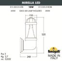 Fumagalli Mirella D15.505.000.WXC1L Светильник уличный настенный с 1 фонарем 520 мм (корпус белый, плафон прозрачный)