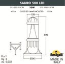 Fumagalli Sauro 500 D15.553.000.WXD1L Светильник наземный на низкой ножке 500 мм (корпус белый, плафон прозрачный)