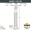 Fumagalli Sauro 1100 D15.555.000.BXD1L Столбик освещения садовый 1100 мм (корпус античная бронза, плафон прозрачный)