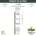 Fumagalli Franca 90-2L Wall 3A7.003.000.WEXU1L Светильник на стену 240 мм (корпус белый, плафон матовый)