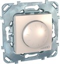 Schneider Electric Unica MGU5.513.25 Светорегулятор поворотно-нажимной (400 Вт, под рамку, возм. упр. с 2х мест, с/у, с возм. о/у, бежевый)