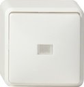 Gira Surface 011613 Выключатель одноклавишный (10 А, индикация, в сборе, открытая установка, белый)