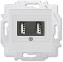 ABB Levit 2CHH290040A6016 Розетка USB (2xUSB, под рамку, скрытая установка, серый/белый)