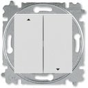 ABB Levit 2CHH598945A6016 Выключатель жалюзи (10 А, с фиксацией, под рамку, скрытая установка, серый/белый)