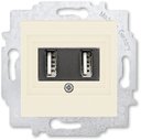ABB Levit 2CHH290040A6017 Розетка USB (2xUSB, под рамку, скрытая установка, слоновая кость/белый)