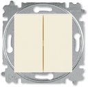 ABB Levit 2CHH598745A6017 Выключатель двухклавишный кнопочный (10 А, под рамку, скрытая установка, слоновая кость/белый)