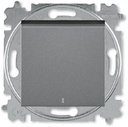 ABB Levit 2CHH599147A6069 Выключатель кнопочный (подсветка, 10 А, под рамку, скрытая установка, сталь/дымчатый черный)