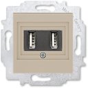 ABB Levit 2CHH290040A6018 Розетка USB (2xUSB, под рамку, скрытая установка, кофе макиато/белый)