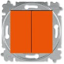 ABB Levit 2CHH590545A6066 Выключатель двухклавишный (10 А, под рамку, скрытая установка, оранжевый/дымчатый черный)