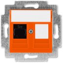ABB Levit 2CHH295117A6066 Розетка компьютерная (поле для надписи, RJ45+заглушка, под рамку, cat.5e, с/у, оранжевый/дымчатый черный)