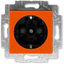 ABB Levit 2CHH203457A6066 Розетка с заземляющим контактом (16 А, шторки, под рамку, скрытая установка, оранжевый/дымчатый черный)