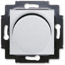 ABB Levit 2CHH942247A6070 Светорегулятор поворотно-нажимной (60-600 Вт, под рамку, скрытая установка, серебро/дымчатый черный)