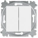 ABB Levit 2CHH598745A6003 Выключатель двухклавишный кнопочный (10 А, под рамку, скрытая установка, белый/белый)