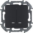 Legrand Inspiria 673633 выключатель двухклавишный с подсветкой/индикацией для скрытого монтажа, цвет "Антрацит", номинальный ток 10 А, напряжение ~250В